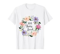 101 Years Loved 101th Birthday Floral 101 Years Loved Women T-Shirt