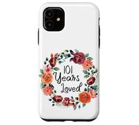101 Years Loved 101th Birthday Floral Wreath Loved for Women Coque pour iPhone 11