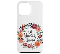 101 Years Loved 101th Birthday Floral Wreath Loved for Women Coque pour iPhone 13 Pro Max