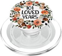 101 Years Loved 101th Birthday Funny 101 Year Old Women's PopSockets PopGrip pour MagSafe