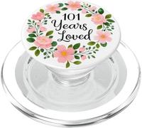 101 Years Loved Floral 101th Birthday Design for Mom Grandma PopSockets PopGrip pour MagSafe