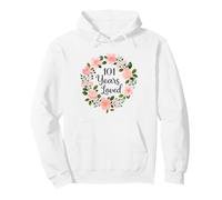 101 Years Loved Floral 101th Birthday Design for Mom Grandma Sweat à Capuche