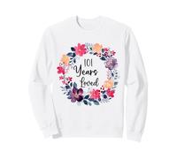 101 Years Loved Floral 101th Birthday Men Women Anniversary Sweatshirt