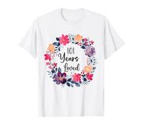 101 Years Loved Floral 101th Birthday Men Women Anniversary T-Shirt