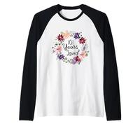 101 Years Loved Floral 101th Birthday Women 101 Years Loved Manche Raglan
