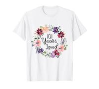 101 Years Loved Floral 101th Birthday Women 101 Years Loved T-Shirt