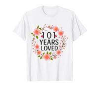 101 Years Loved Floral 101th Birthday Women 101 Years Old T-Shirt