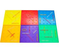 1010 Children's Education Geoplanes With 36 Elastic Bands 15 X 15 X 5 Cm Multi-Coloured