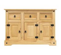 (10172)Commode - contemporain - Buffet rangement - « Corona » marron 112x44x78 cm Bois massif Pin mexicain poid:28.3 kg