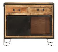 (10177)Commode - contemporain - Buffet rangement - 80x31x66 cm bois de manguier brut massif et métal poid:21.55 kg