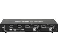 TECHly 2-Port DisplayPort1.2 Dual-Monitor KVM Switch - Commutateur écran-clavier-souris/audio/USB - 2 x KVM / audio - 1 utilisateur local - de bureau