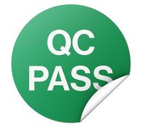 101SignCity Autocollants QC Pass de 2,5 cm - Étiquettes rondes de contrôle qualité - Étiquettes autocollantes solides pour inventaire, inspection et approbation des produits (600 autocollants)