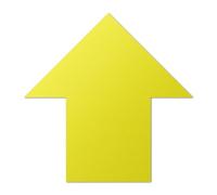 101SignCity Lot de 2 autocollants de sol en forme de flèche jaune de 14 x 14 cm pour pointage, étiquetage, directions, guidage