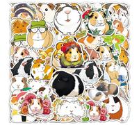 102 Autocollants De Cochon d'Inde De Bande Dessinée, Autocollants De Décoration d'animaux Mignons, Autocollants De Graffiti Imperméables, Adaptés Aux Étuis De Téléphone Bricolage, Valise.