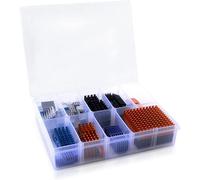 102 Pieces (12 Different Sizes) Heat Sink Kit with Conductive Adhesive Tape,Aluminum Heatsink Cooler and Copper Heatsink for Raspberry Pi A B B + 2/3/4