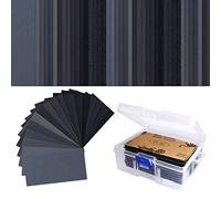 102 Pièces Papier Abrasif Humides/Secs Papier de Verre Grain 60 à 3000 Papier Poncer 7,6 x 14 cm pour Automobiles, Finition de Meubles en Bois