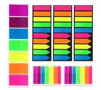 1020 Pcs Notes Autocollantes Translucides Sticky Notes Multicolores Onglets Index Marque-Pages Film Adhésif Réutilisable pour Documents, Livres, Bureau, École, Organisation et Classement
