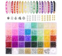 1020 Pièces Perles pour Bracelet 34 Couleurs Uniques Perle pour Bracelet