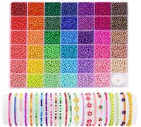 10250 Perles De Verre Bracelet, BetterJonny 41 Couleurs 3mm Perles de Rocaille en Verre Art La Décoration de Bricolage & Bijoux Fabrication Kit pour Fabrication de Bracelets Colliers