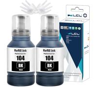104 140Ml*2 Encre Compatible Pour Epson 104 Noir Bouteille D'Encre Compatible Pour Epson Ecotank Et-1810 Et-2710 Et¿2711 Et-2712 Et-2714 Et-2715 Et-2720 Et-2721 Et-2726 Et-2810 Et-2811(2-Pack)