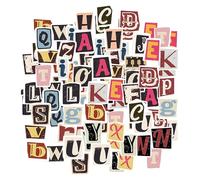 104 Autocollants Alphabet Scrapbooking, Autocollants Alphabet Rétro, Autocollants Valise, Autocollants Ordinateur Portable, Autocollants Décoration Bricolage (4 Feuilles Chacune De 26 Lettres)