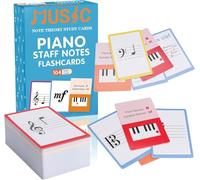 104 cartes éducatives sur la théorie musicale avec lignes de partitions et tableaux d'accords pour l'enseignement du piano ainsi que pour l'éducation musicale précoce et les débutants (cartes de piano