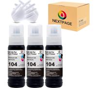 104 Encre 104 Noir 104 Cartouche D'Encre Encre Imprimante 104 Cartouche Compatibles Avec Epson Ecotank Et-2870 Et-2830 Et-2871 Et-2875 Et-2876 Et-4700 Et-4800 Et-4810 Etc.