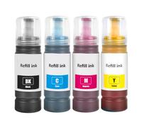 SHUOLEI 104 Encre Compatible avec Epson 104 Bouteille d'encre Multipack pour ET-1810 ET-2726 ET-2810 ET-2811 ET-2812 ET-2814 ET-2815 ET-2820 ET-2821 ET-2825 ET-2826 ET-4700 ET-4800 (4-Pack, BK C M Y)