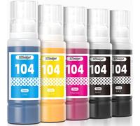 104 Encre Compatible avec EPSON Ecotank ET-2870 ET-2720 ET-2811 ET-2820 ET-2821 ET-2810 ET-2865 ET-2710 ET-2826 (2BK C M Y)