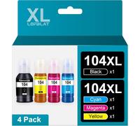 104 Encre Multipack Compatible pour Epson 104XL d'encre pour Epson ET-2710 ET-2711 ET-2712 ET-2714 ET-2715 ET-2720 (Noire, Cyan, Magenta, Jaune)