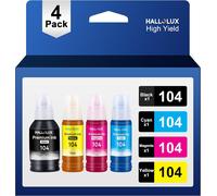 104 Encre Multipack Compatible pour Epson Bouteille 104XL d'encre pour Epson ET-2710 ET-2711 ET-2712 ET-2714 ET-2715 ET-2720 ET-2726 ET-4700 ET-2710 Unlimited ET-4700 Unlimited