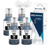 104 Haute Capacité Encre Compatible Pour Epson 104 Noir Bouteille D'Encre Compatible Pour Epson Ecotank Et-1810 Et-2710 Et\U20112711 Et-2712 Et-2714 Et-2715 Et-2720 Et-2721 Et-2726 Et-2810 (4-Pack)