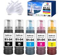 104 Multipack Couleurs Encre 104 Compatibles avec Epson 104 EcoTank ET-2710 ET-2711 ET-2712 ET-2714 ET-2720 ET-2726 ET-2700 ET-4700 ET-2870 104 d'encre de Recharge