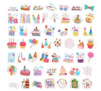 104 Pièces Autocollants Joyeux Anniversaire, Colorés Autocollants d'Anniversaire pour Cartes Enveloppes Scrapbooking Cadeaux Fête Décorations pour Enfants Adultes (Styles Multiples)