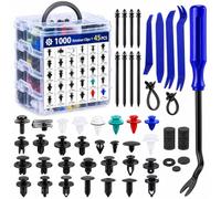 1045PCS Car Retainer Clips, Plastic Push Pin Rivets Fasteners Kit (1045) | 26 sizes heavy-duty nylon retainer clips with trim removal tools, plastic push pin rivets for bumper door panel fender