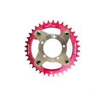 104BCD Pignon de plateau et plaque d'adaptation pour moteur d'entraînement bafang 01/02 sur vélo électrique, composant de rechange en alliage d'aluminium 32/34/36/38T (32T rouge)