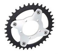 104BCD Plateau avec adaptateur pour vélo électrique compatible avec moteur d'entraînement Bafang 0102 en alliage d'aluminium 32T 34T 36T 38T pour vélo électrique (36T noir)