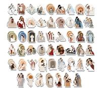 104pcs Autocollants Jésus, Autocollants Chrétiens Esthétiques Autocollants Religieux Imperméables Autocollants Bible Cadeaux Chrétiens en Vinyle pour Bouteille d'Eau Guitare Ordinateur Portable