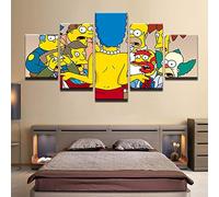 104Tdfc Cartoon Simpsons Cuadros Decoracion Tableau Multi Panneau 5 Parties, Tableau imprimé, Tableau imprimé sur Toile, Decor Murale Salon Moderne XXL150X80Cm