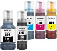 105 106 Encre Compatible Avec Epson 105 106 Pour Et-7700 Et-7750 L7160 L7180 Imprimante 5 Couleurs Multipack (Noir/Photo Noir/Cyan/Magenta/Jaune)[ENC945421]