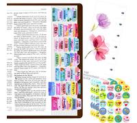 105 Autocollants set d'onglets d'indexation de la Bible, 80 PCS Foi Chrétienne avec Guide Bonus Alignement.(version anglaise)