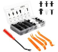105 pcs clips fixation voiture, 6 tailles, 100 rivets plastique + 5 outils démontage vis, pour la plupart des modèles Label