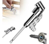 105° Perceuse D'angle Droite Adaptateur de Visseuse D'angle Renvoi d'Angle Visseuse Kit Porte-embout d'angle Multifonctionnel avec Porteembout Magnétique 1/4", pour le Perçage d'espaces Etroits(long)
