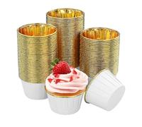 105 Pièce Moules à Muffins en Papier,Blanc et Or Moules à muffins Sulfurisé,Feuille d'Aluminium Caissette Muffin Gâteau,Cupcake Liners Moule,Pour Muffins, Dessert,Pâtisseries