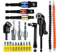 105° Right-Angle Screwdriver Attachment Set-Angle Drill Attachment & Right-Angle Adapter for Cordless Screwdrivers