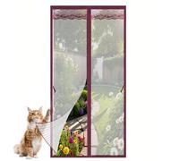 105 x 240 cm - Rideau magnétique pour porte de balcon - Installation facile - Sans perçage - Café