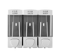1050ML fixé au Mur 3 Chambres Liquide Lotion shampooing Pompe à Savon Distributeur Set Salle de Bains