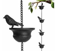 105cm Chaîne De Pluie pour Gouttières Jeux De Pluie avec Crochet De Suspension Et Oiseaux Rain Chimes Décoration de balcon suspendue De Chaîne De Pluies Et Un De Gouttière Décoration De Jardin