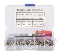 105pcs Kit d'Insert de Réparation de Filetage en Acier Inoxydable Inserts Filetés Type pour Installation d'Inserts Métalliques (M5*0.8)