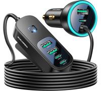105w Usb C Car Charger, 6 Port 12v 24v Type C Pd3.0 Qc3.0 Fast Charging Car Charger With 1.5 M Cable, Adapter For Iphone 16/15/14, Samsung S25/S24, Pixel, Xiaomi Redmi